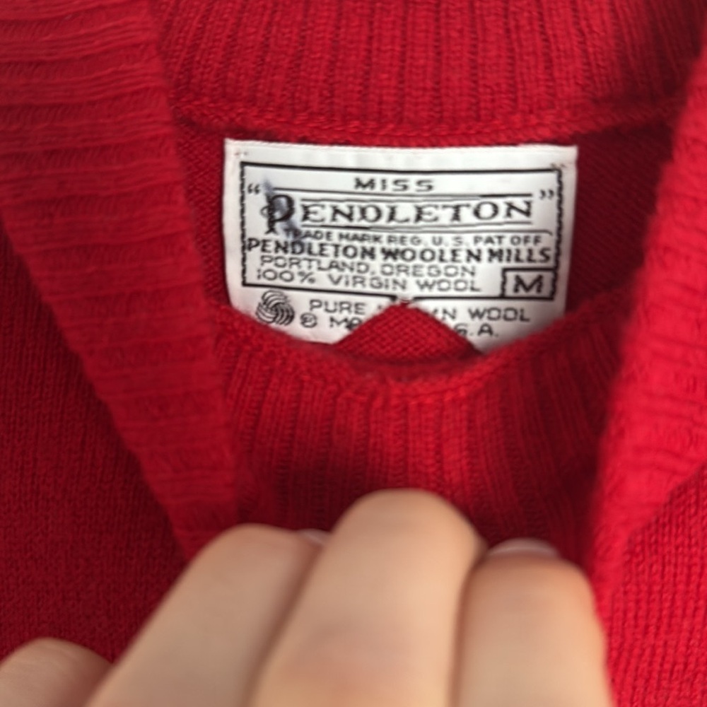Pendleton Wool Red Mock Neck Sweater - image 3
